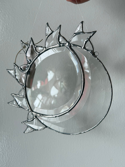Sun and moon beveled glass sun catcher - stained glass