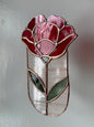 Red rose sun catcher - stained glass