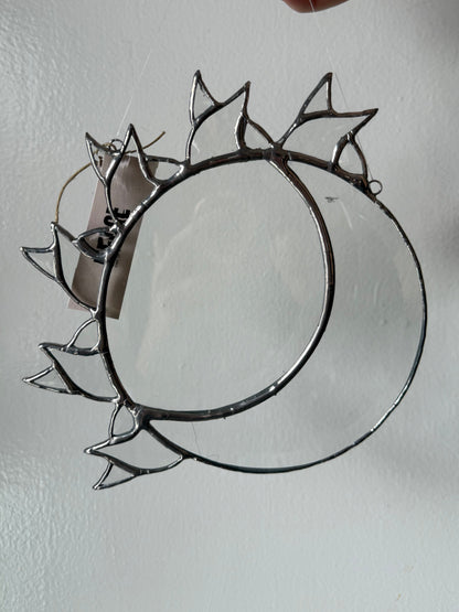 Sun and moon beveled glass sun catcher - stained glass