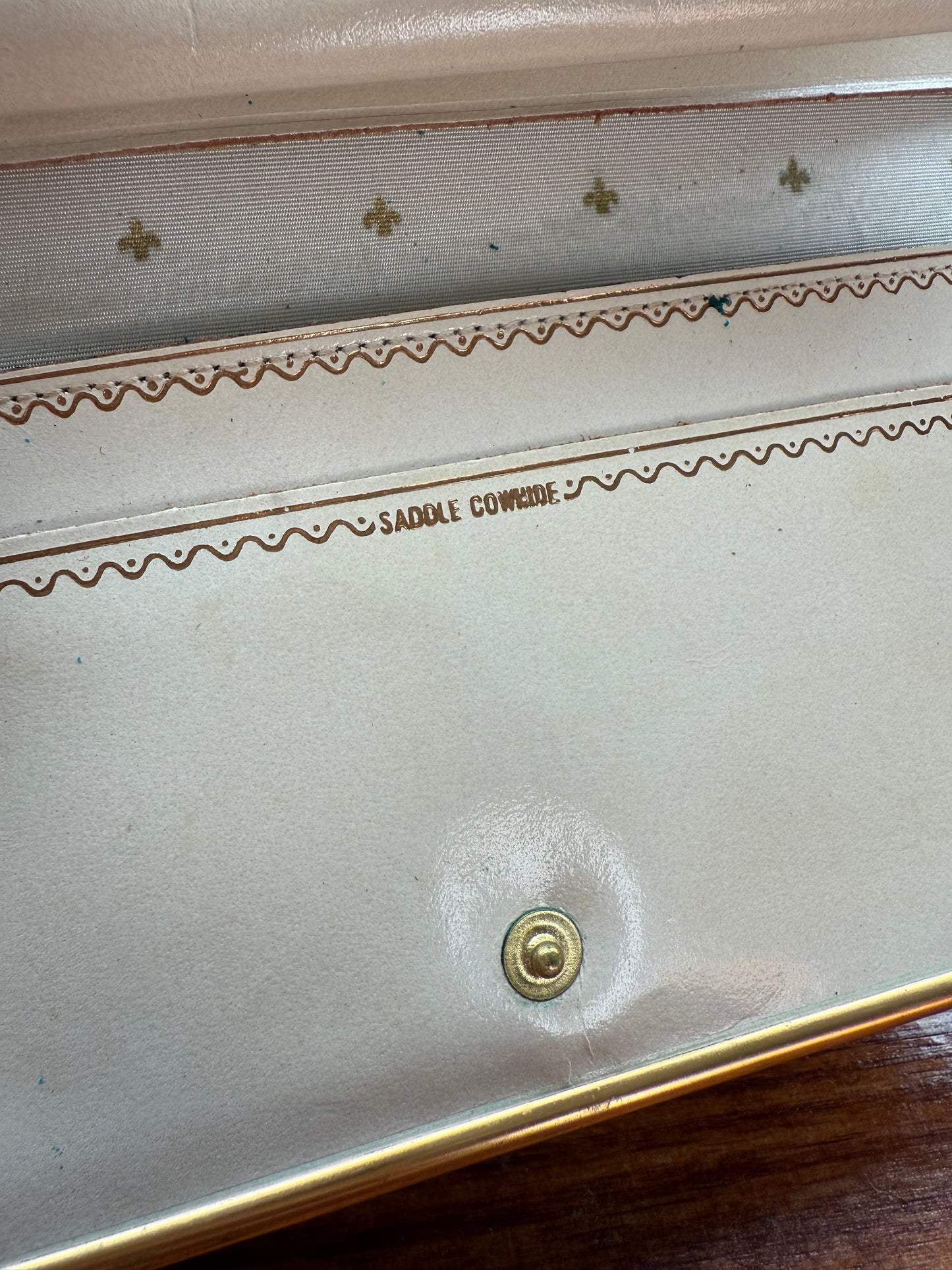 1960s White Saddle Cowhide Wallet