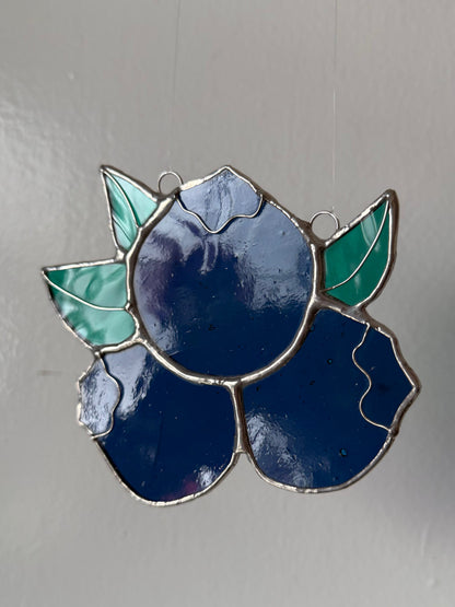 Blueberry sun catcher - stained glass