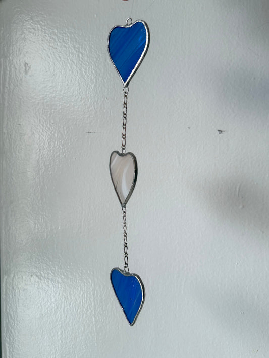 String of hearts sun catcher - stained glass