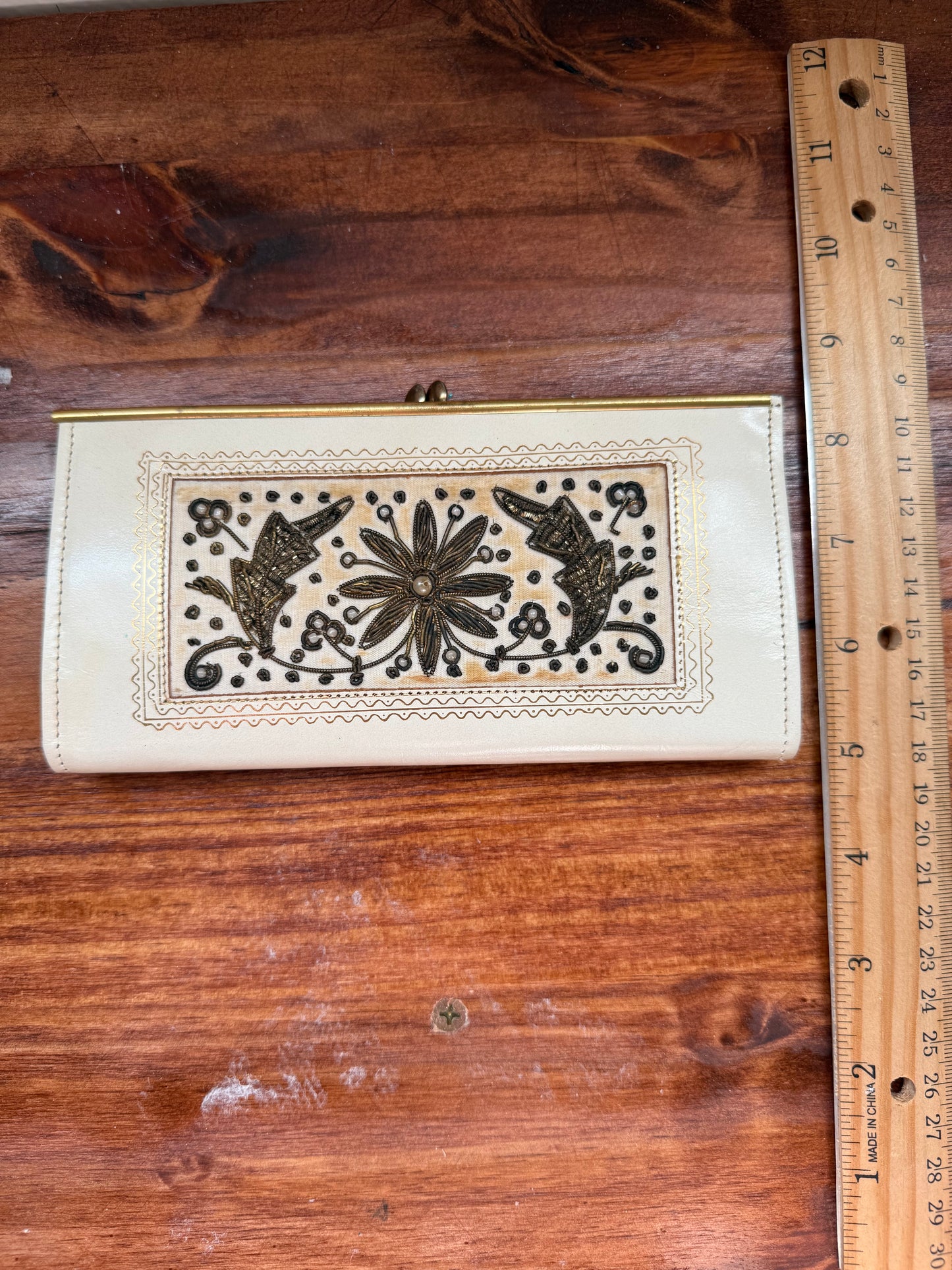 1960s White Saddle Cowhide Wallet