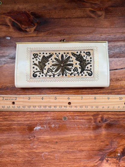 1960s White Saddle Cowhide Wallet