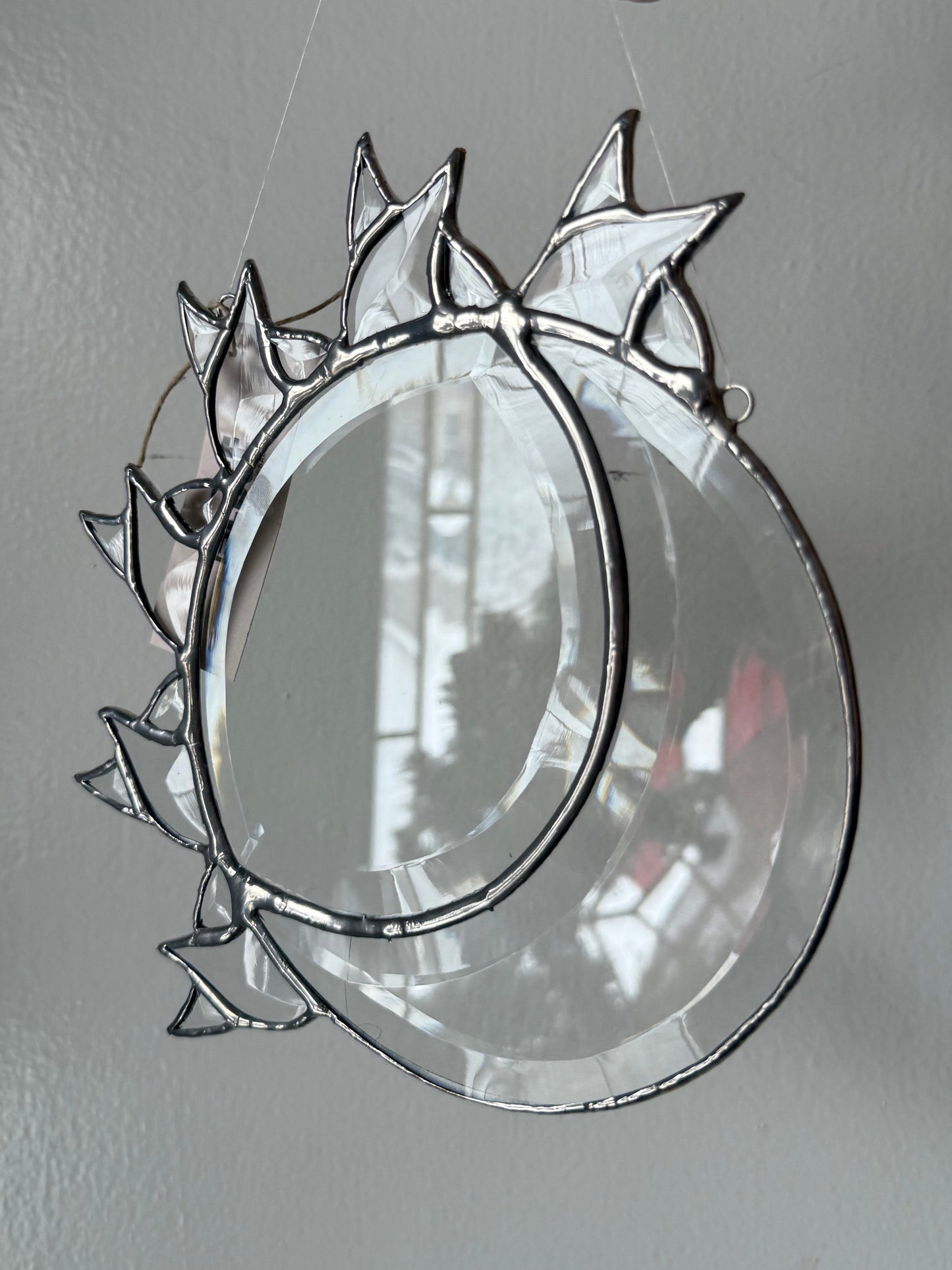 Sun and moon beveled glass sun catcher - stained glass