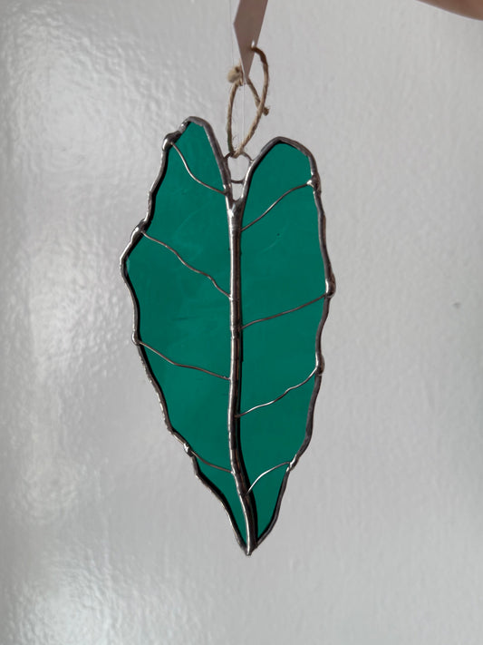 Alocasia leaf sun catcher - stained glass