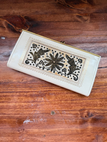 1960s White Saddle Cowhide Wallet