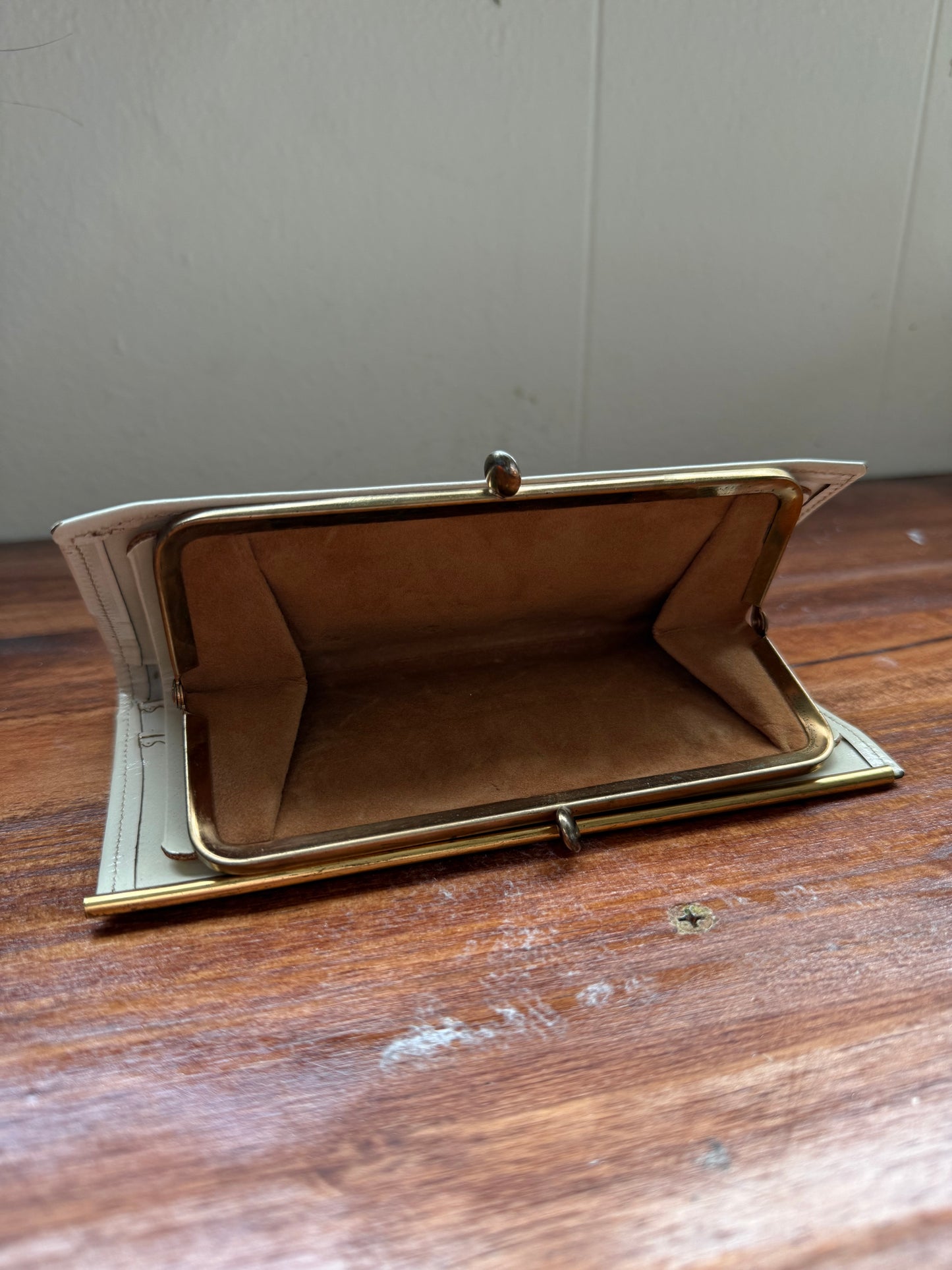 1960s White Saddle Cowhide Wallet