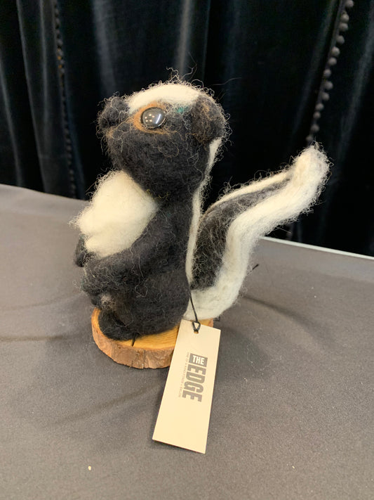 Needle felted skunk