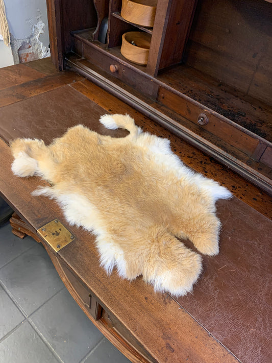 Tan & cream rabbit fur